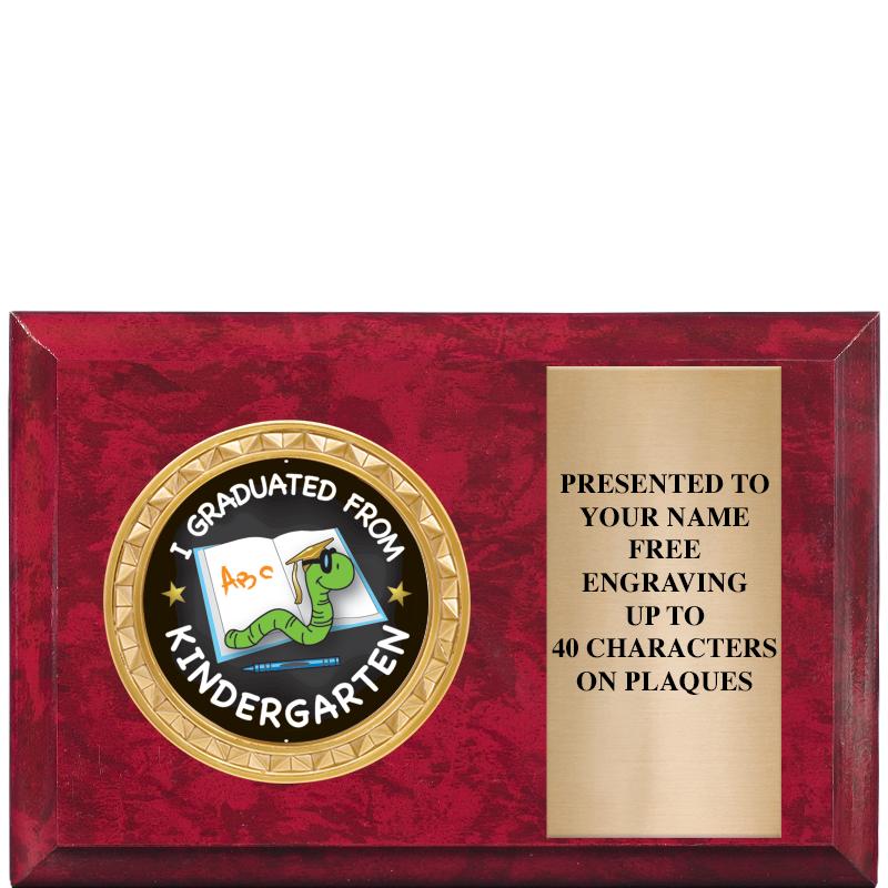 6" X 4" RED MBL INSERT PLQ