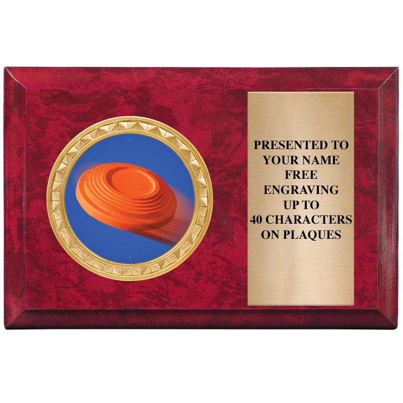 6" X 4" RED MBL INSERT PLQ