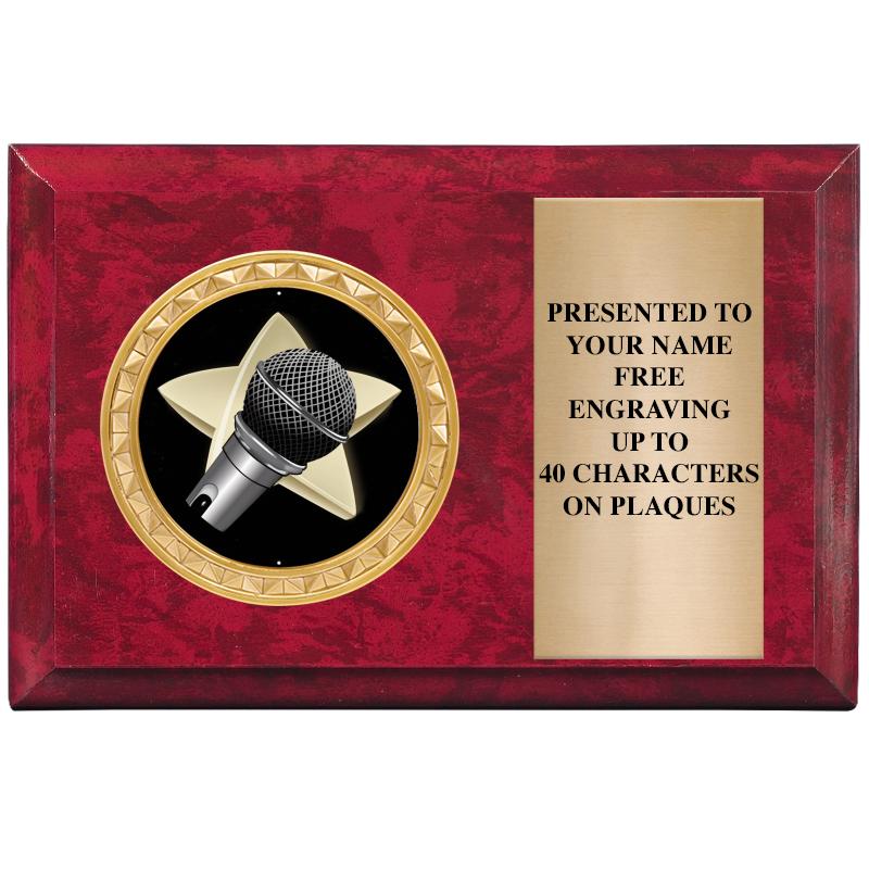 6" X 4" RED MBL INSERT PLQ