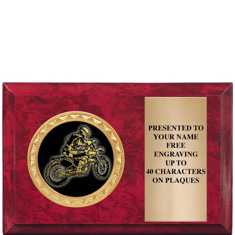 6" X 4" RED MBL INSERT PLQ