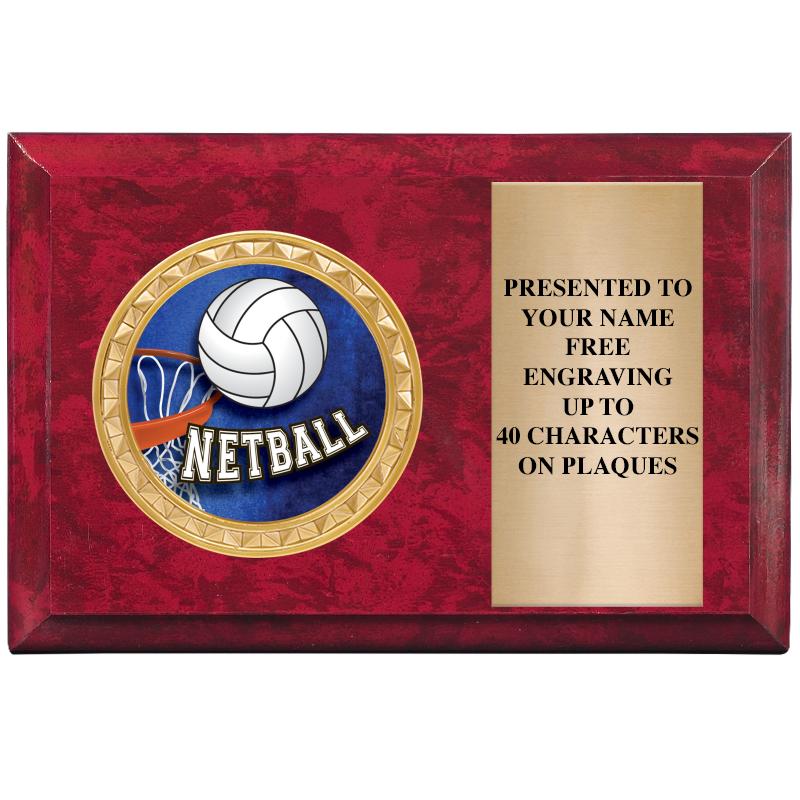 6" X 4" RED MBL INSERT PLQ