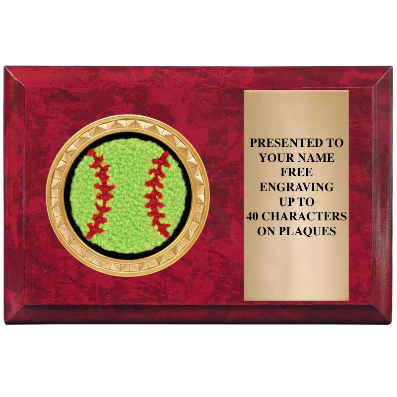 6" X 4" RED MBL INSERT PLQ