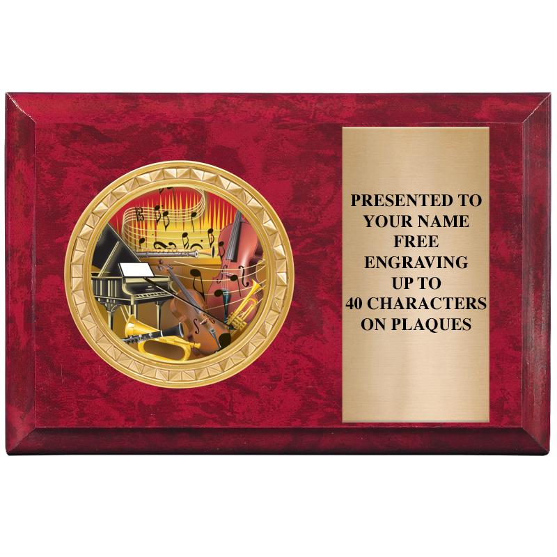 6" X 4" RED MBL INSERT PLQ