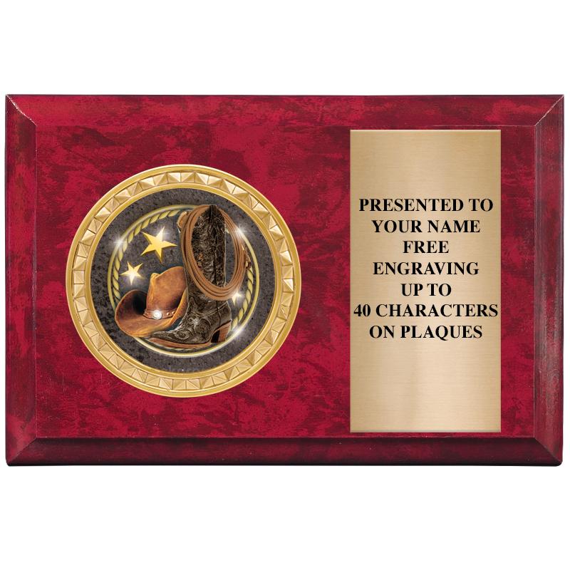 6" X 4" RED MBL INSERT PLQ