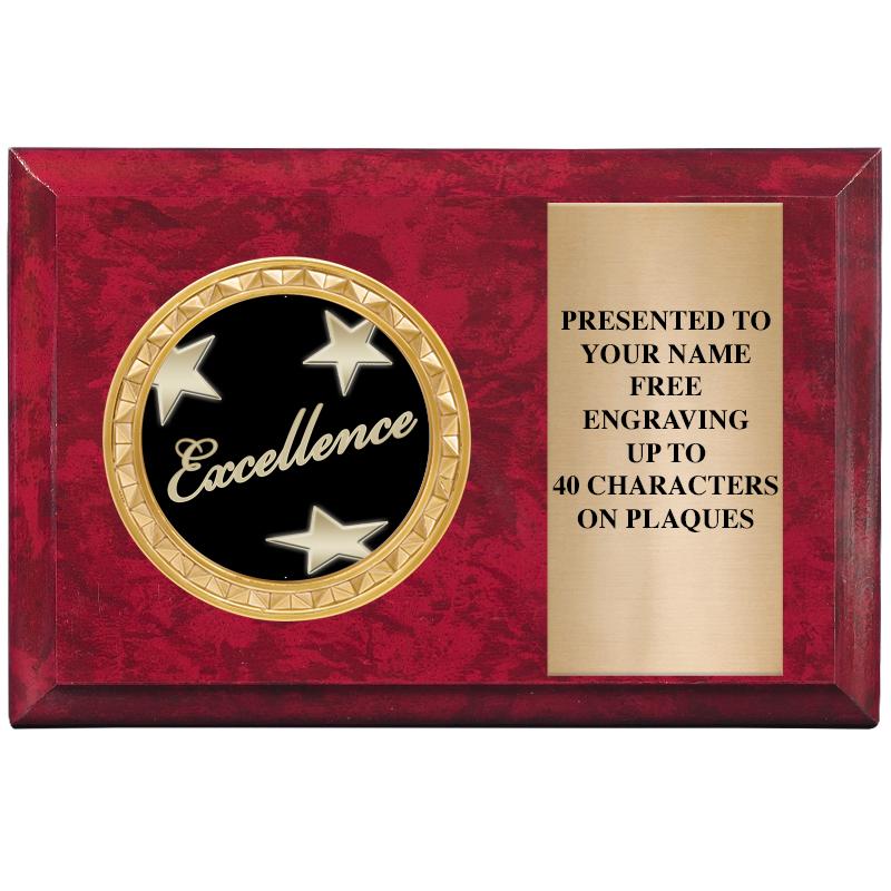 6" X 4" RED MBL INSERT PLQ