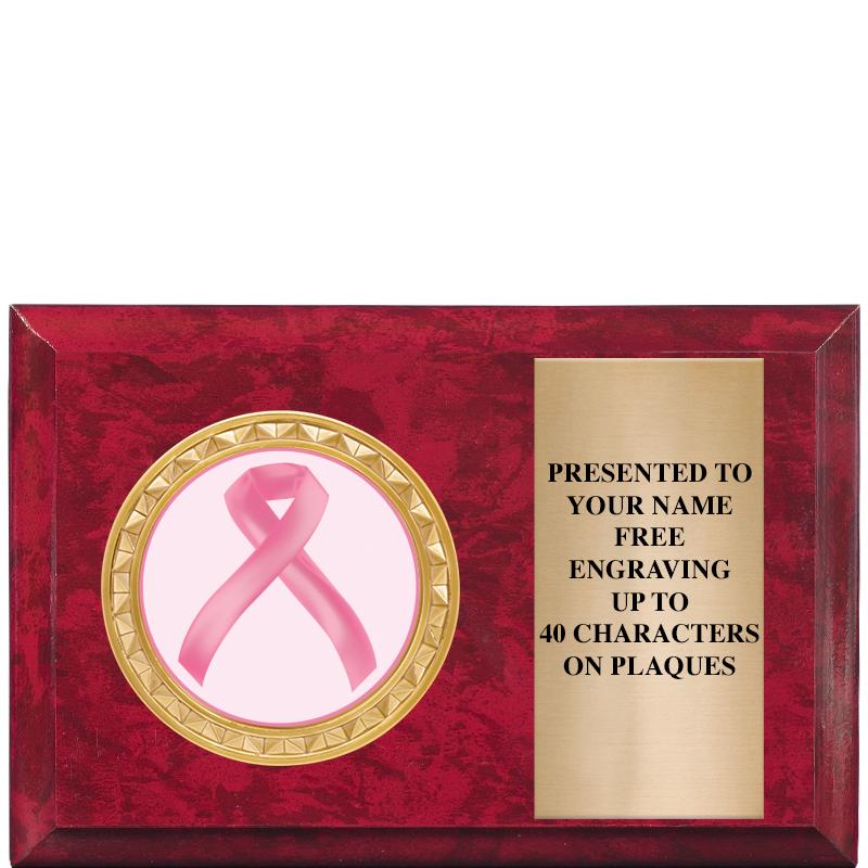 6" X 4" RED MBL INSERT PLQ