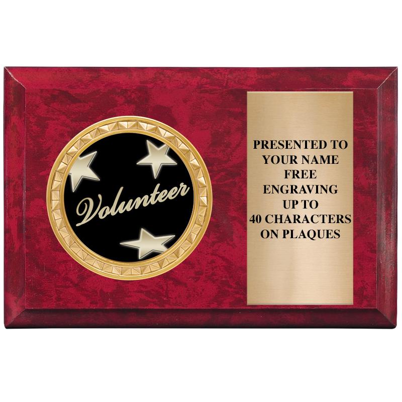 6" X 4" RED MBL INSERT PLQ