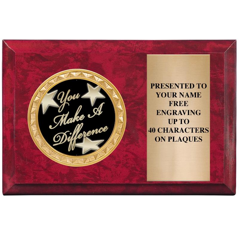 6" X 4" RED MBL INSERT PLQ