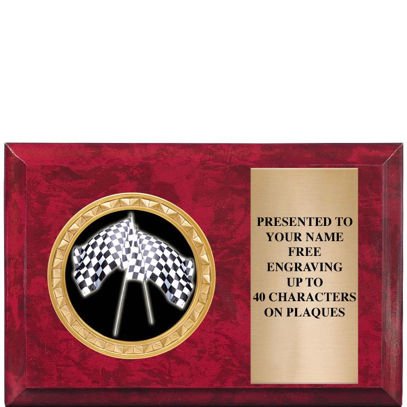 6" X 4" RED MBL INSERT PLQ