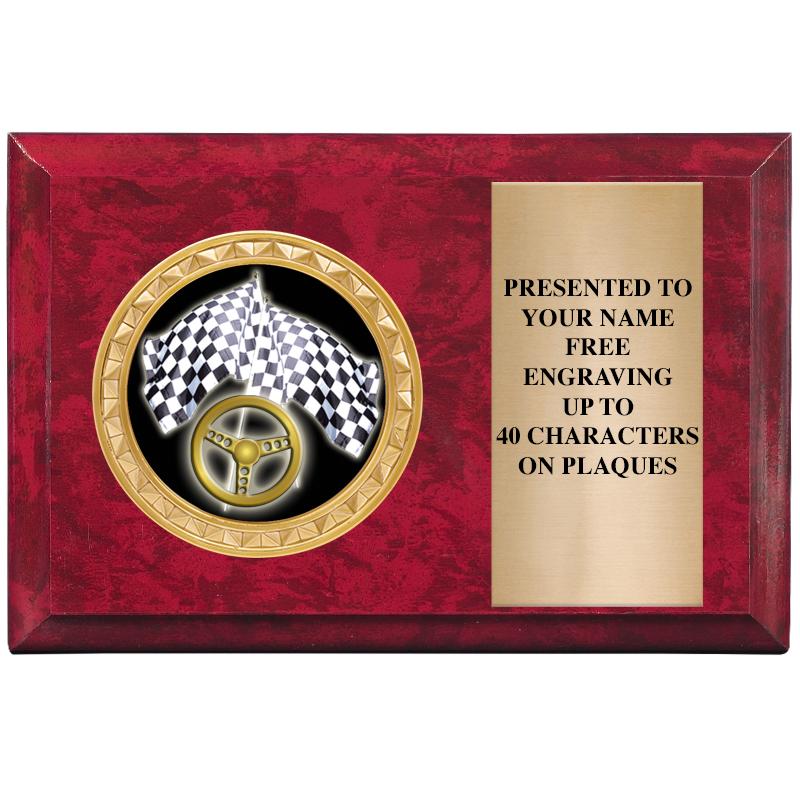 6" X 4" RED MBL INSERT PLQ