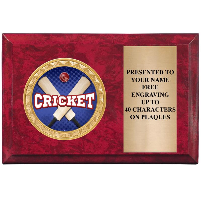 6" X 4" RED MBL INSERT PLQ