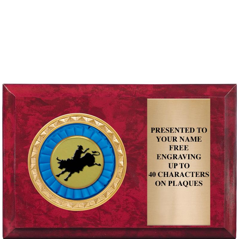 6" X 4" RED MBL INSERT PLQ