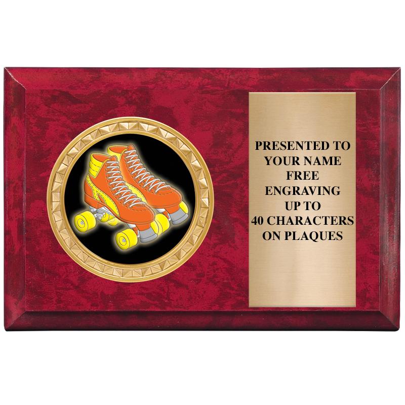 6" X 4" RED MBL INSERT PLQ