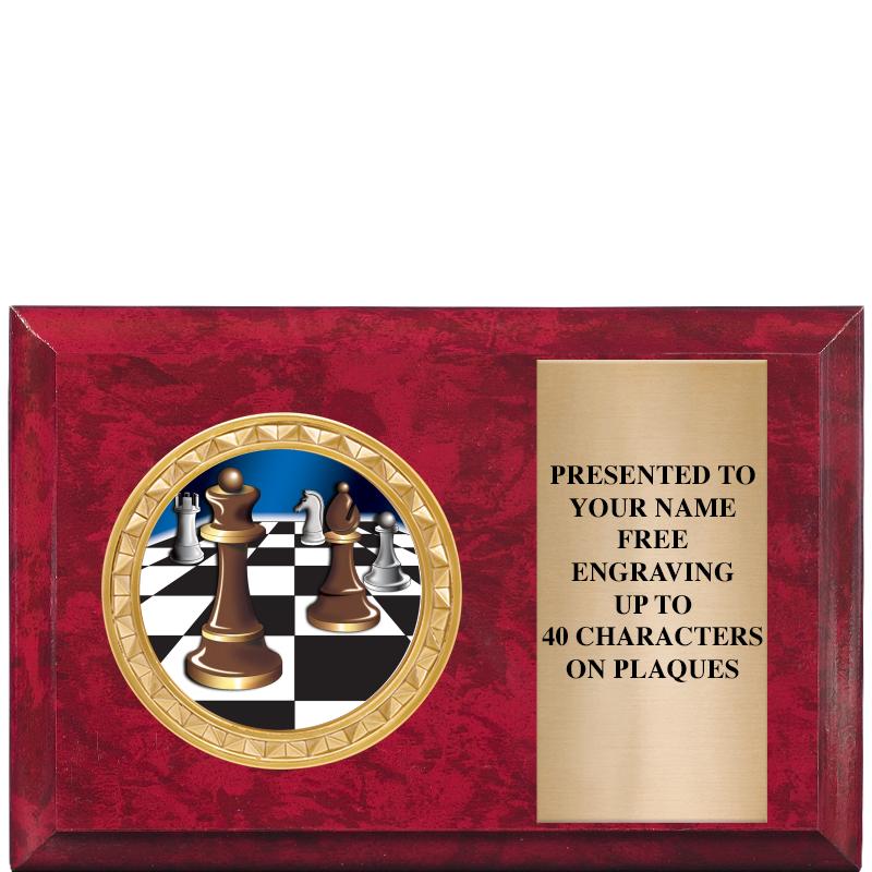 6" X 4" RED MBL INSERT PLQ