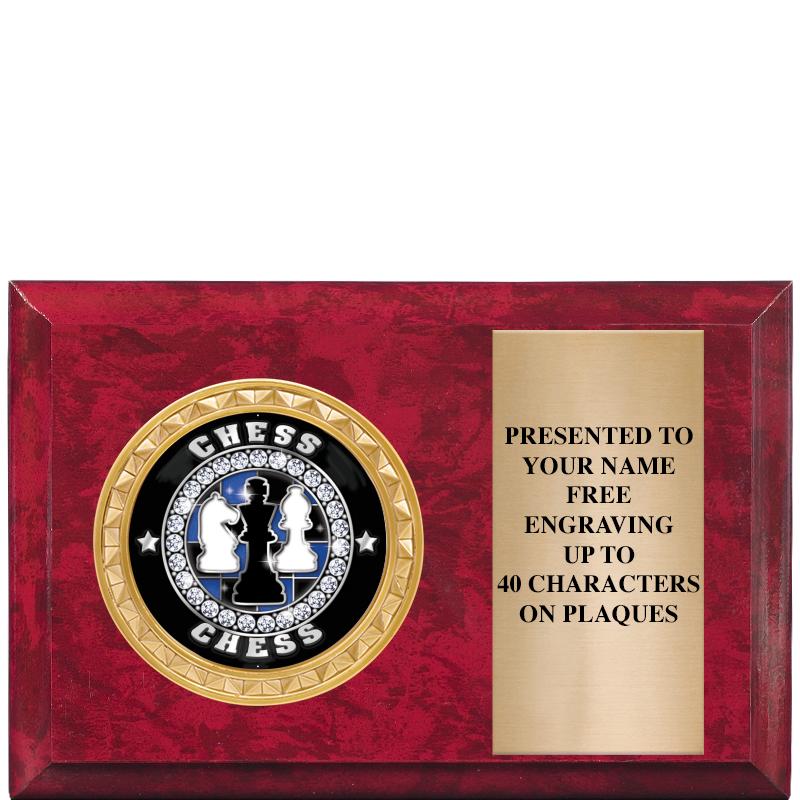 6" X 4" RED MBL INSERT PLQ