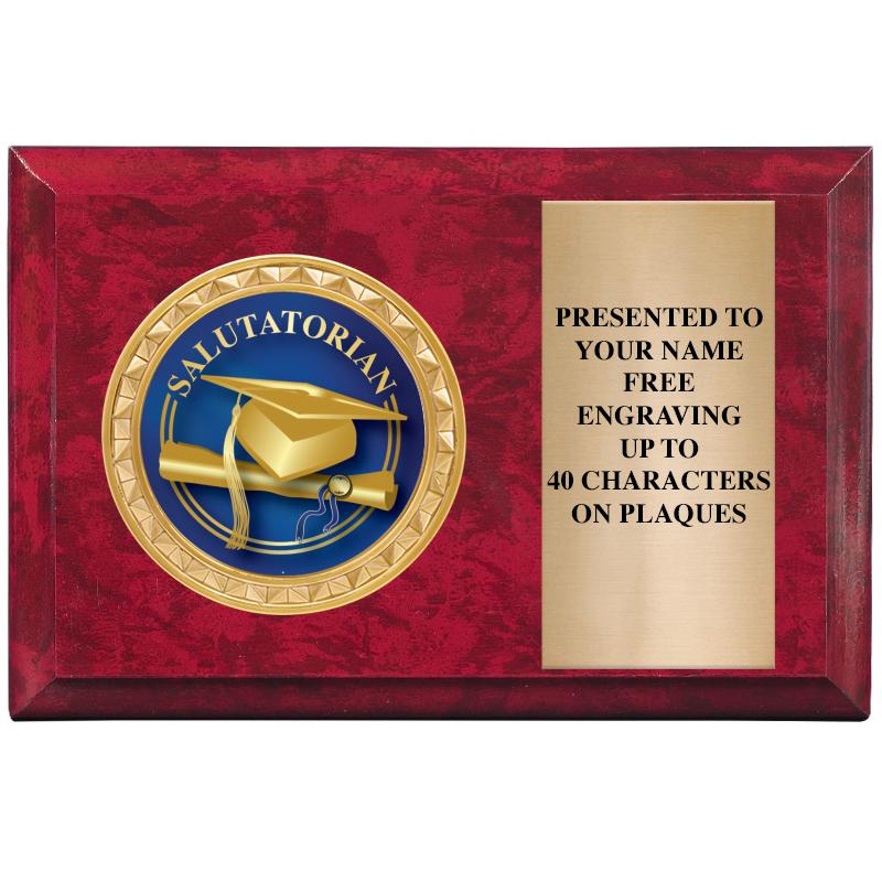 6" X 4" RED MBL INSERT PLQ