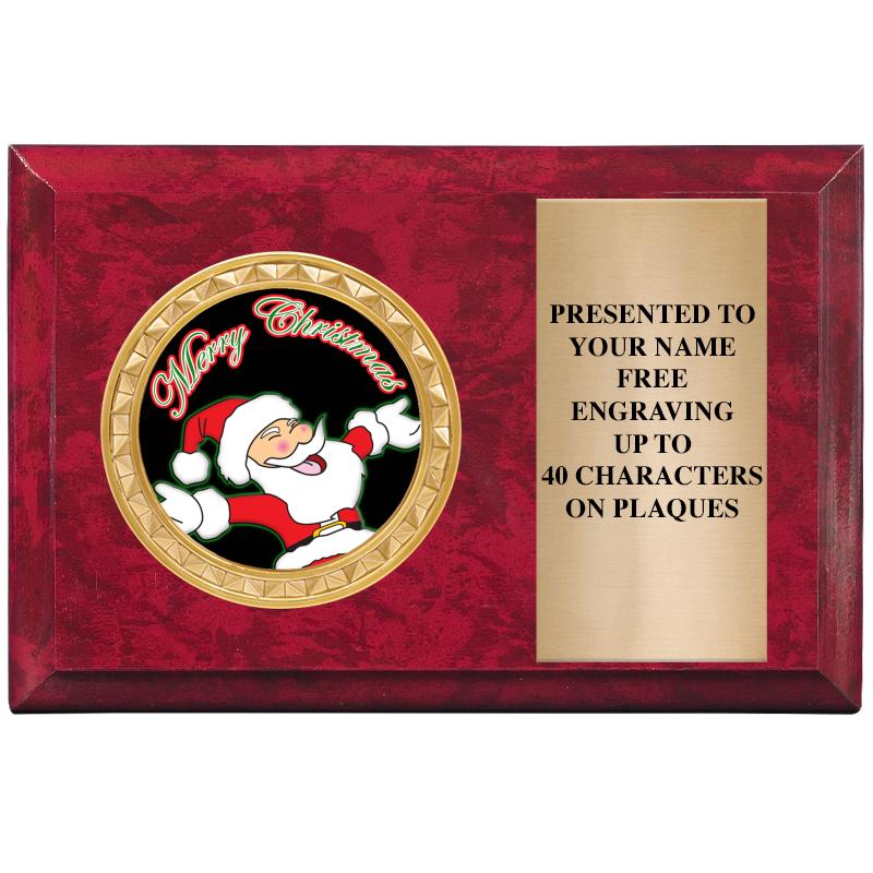 6" X 4" RED MBL INSERT PLQ