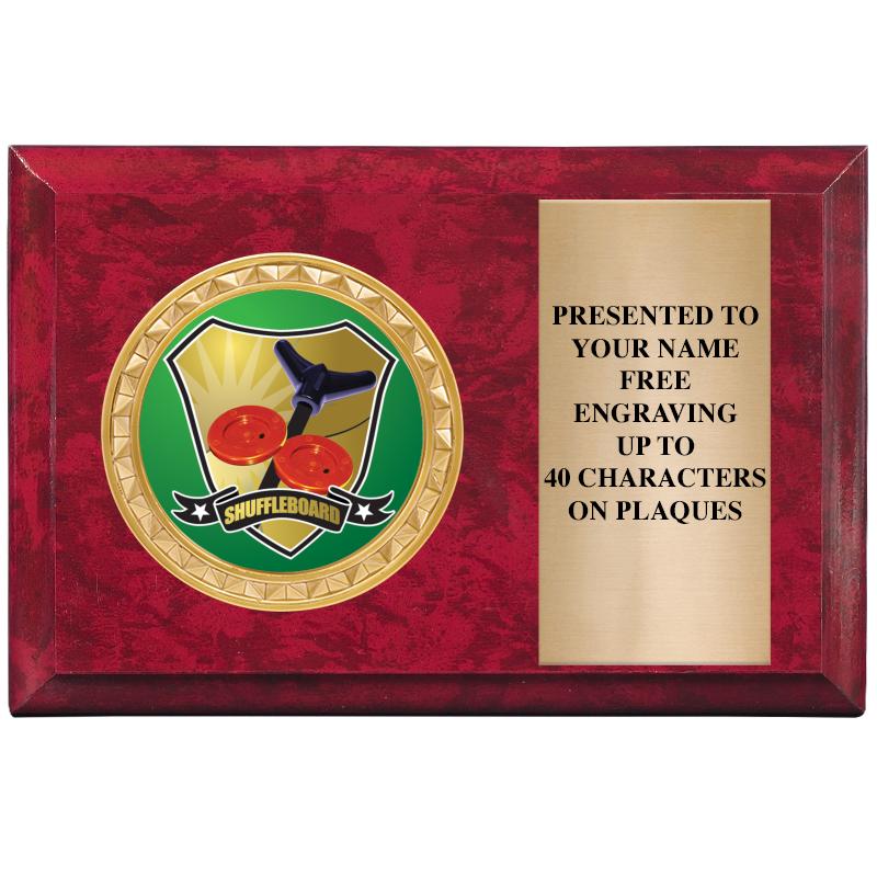 6" X 4" RED MBL INSERT PLQ