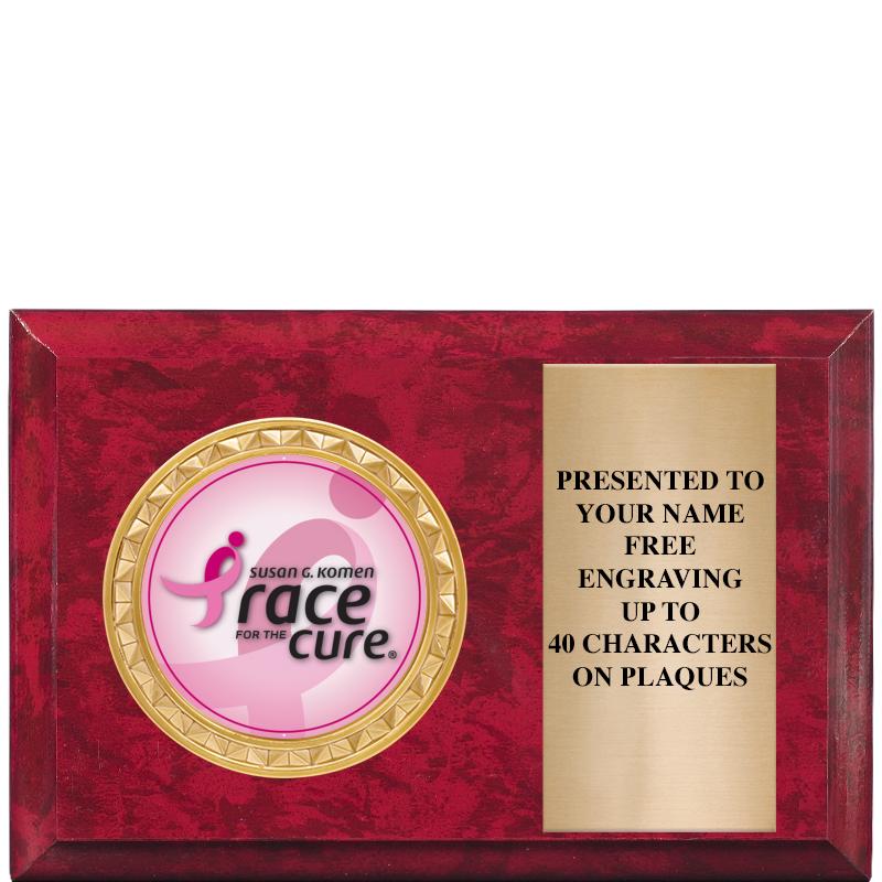 6" X 4" RED MBL INSERT PLQ