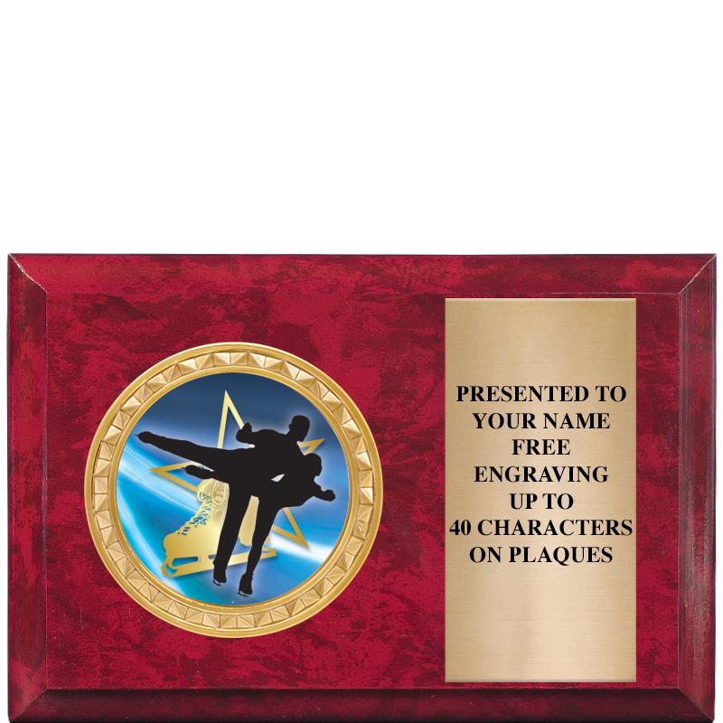 6" X 4" RED MBL INSERT PLQ