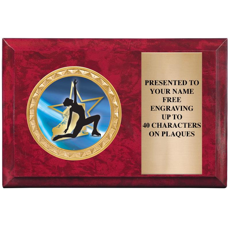 6" X 4" RED MBL INSERT PLQ