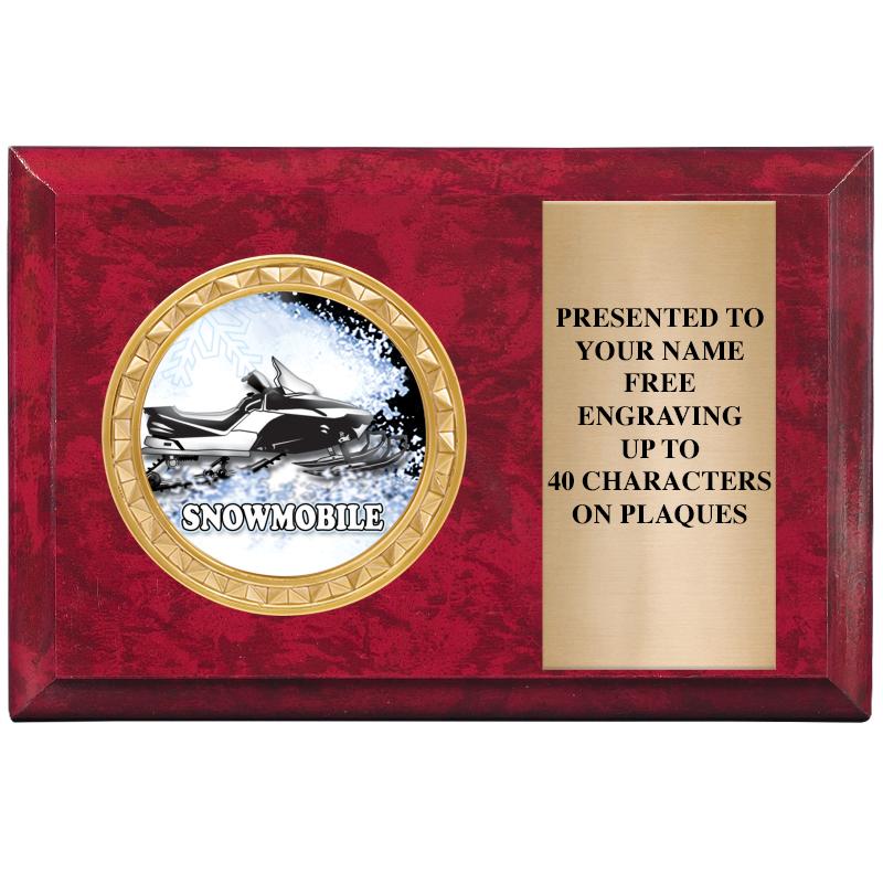 6" X 4" RED MBL INSERT PLQ