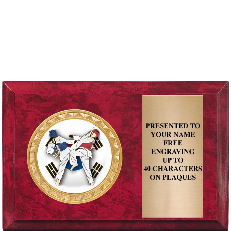 6" X 4" RED MBL INSERT PLQ