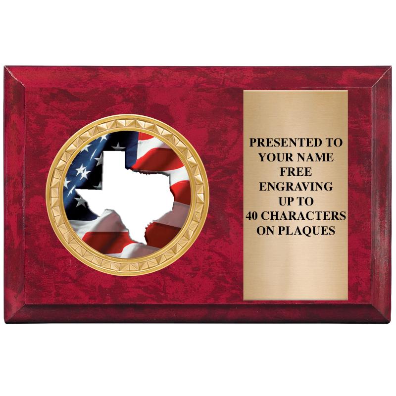 6" X 4" RED MBL INSERT PLQ