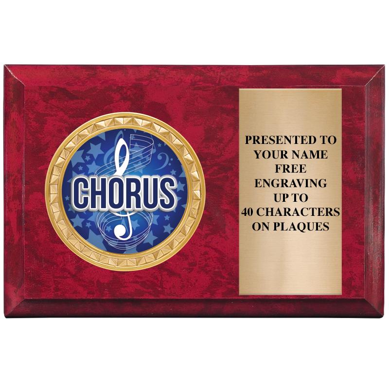 6" X 4" RED MBL INSERT PLQ