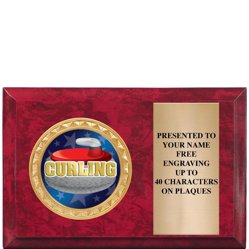 6" X 4" RED MBL INSERT PLQ