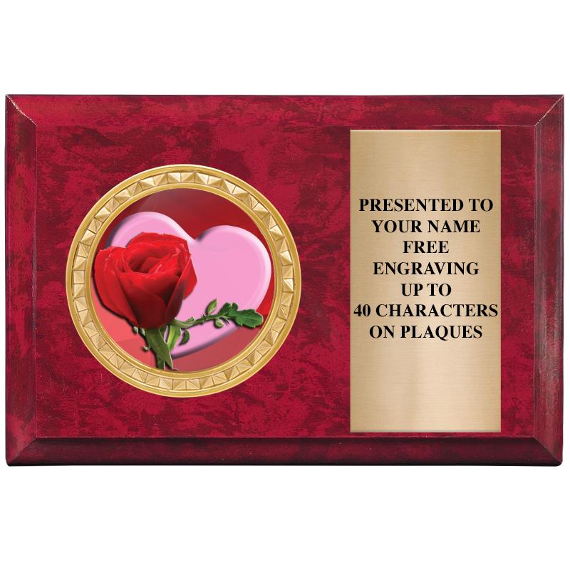 6" X 4" RED MBL INSERT PLQ