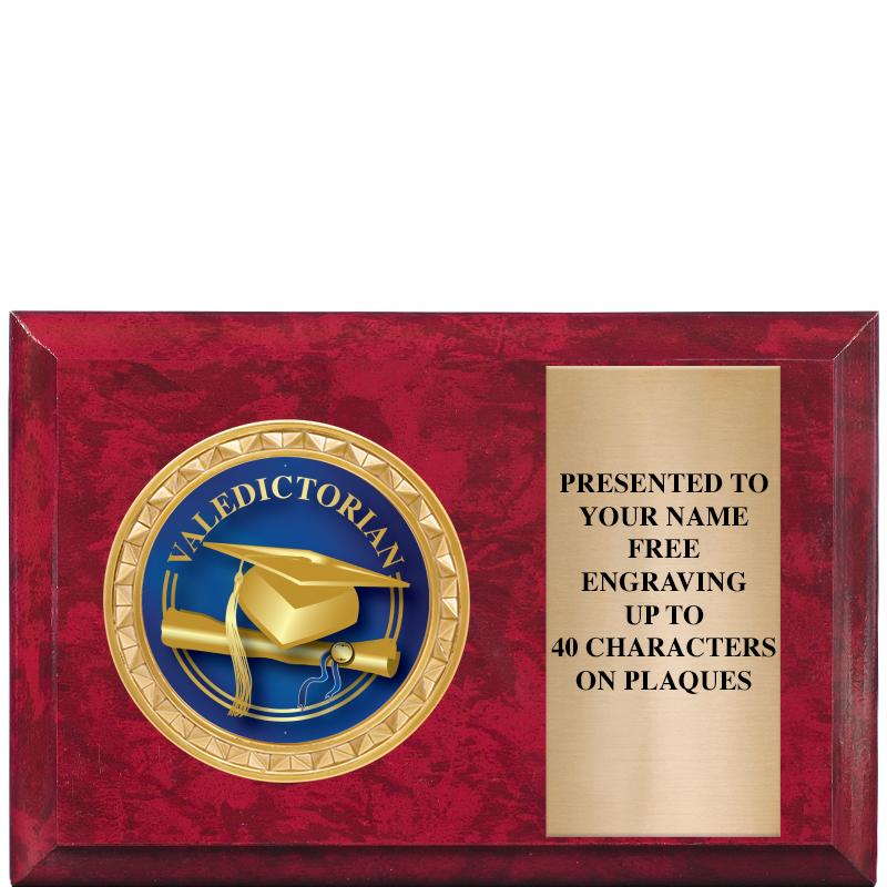 6" X 4" RED MBL INSERT PLQ