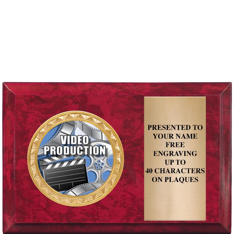 6" X 4" RED MBL INSERT PLQ