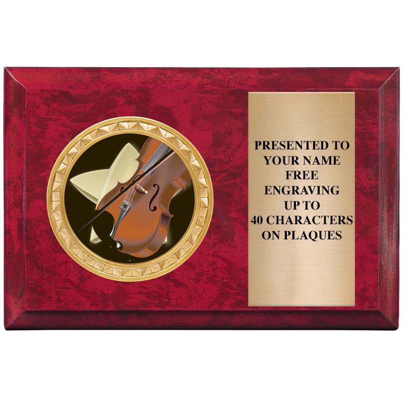 6" X 4" RED MBL INSERT PLQ