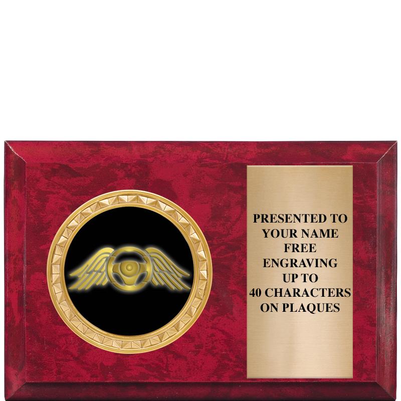 6" X 4" RED MBL INSERT PLQ