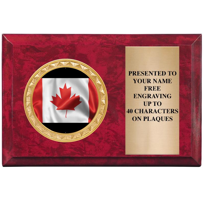 6" X 4" RED MBL INSERT PLQ