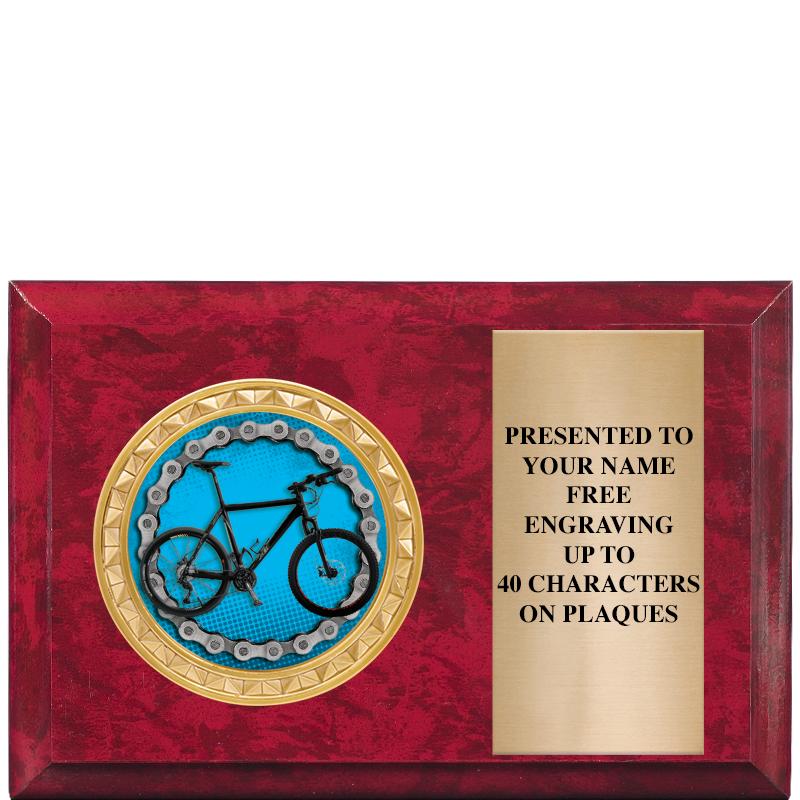 6" X 4" RED MBL INSERT PLQ