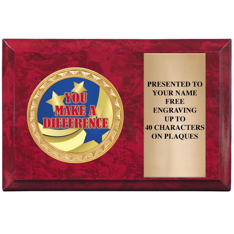 6" X 4" RED MBL INSERT PLQ