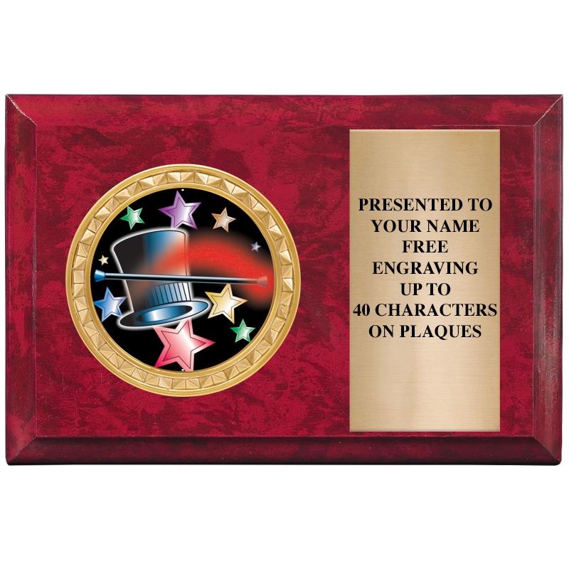 6" X 4" RED MBL INSERT PLQ