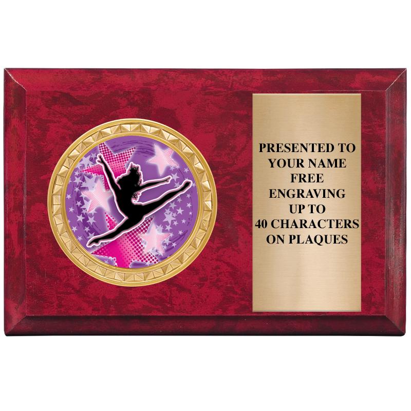 6" X 4" RED MBL INSERT PLQ