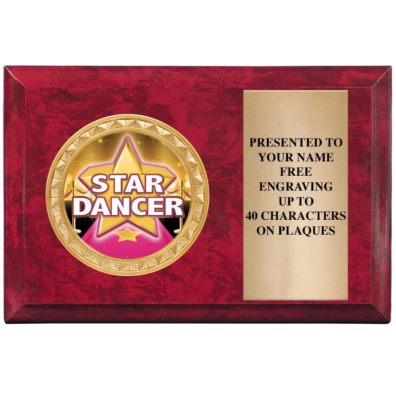 6" X 4" RED MBL INSERT PLQ