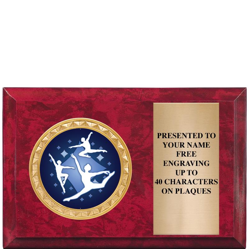 6" X 4" RED MBL INSERT PLQ