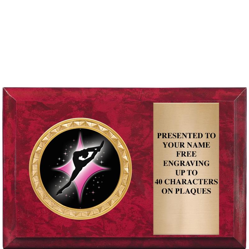 6" X 4" RED MBL INSERT PLQ