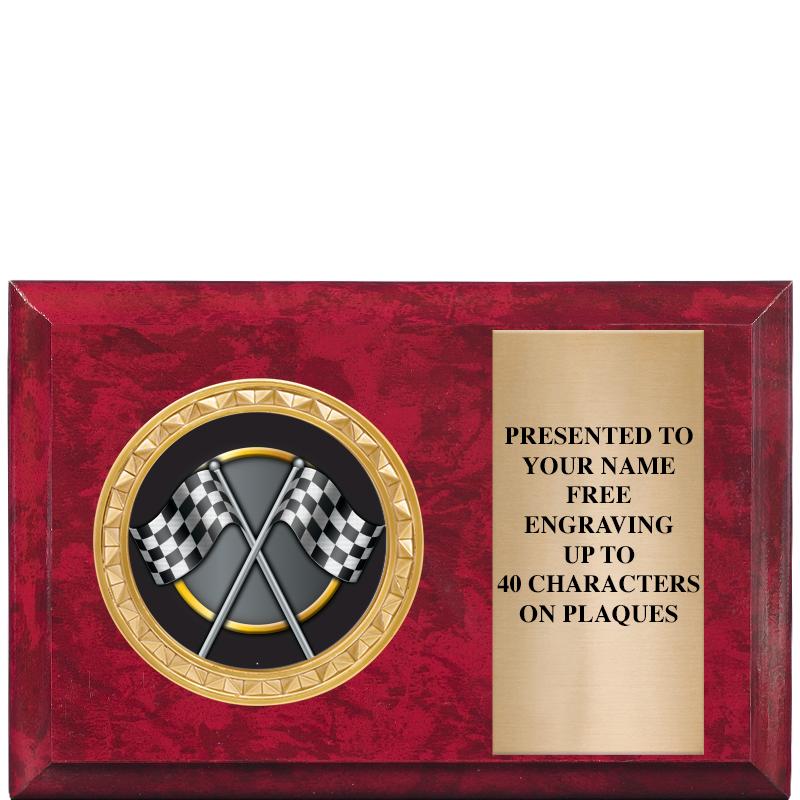 6" X 4" RED MBL INSERT PLQ