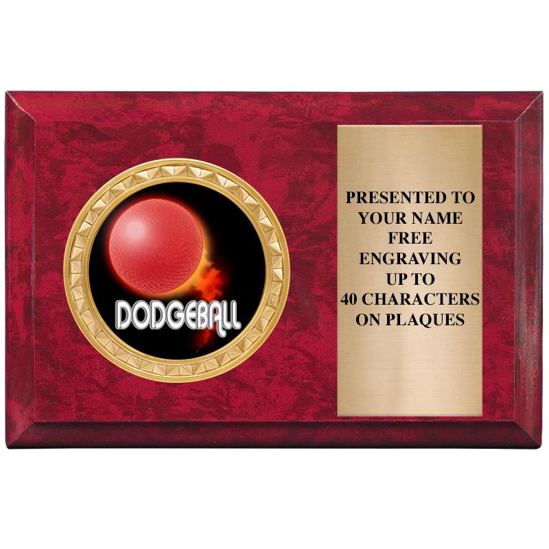 6" X 4" RED MBL INSERT PLQ