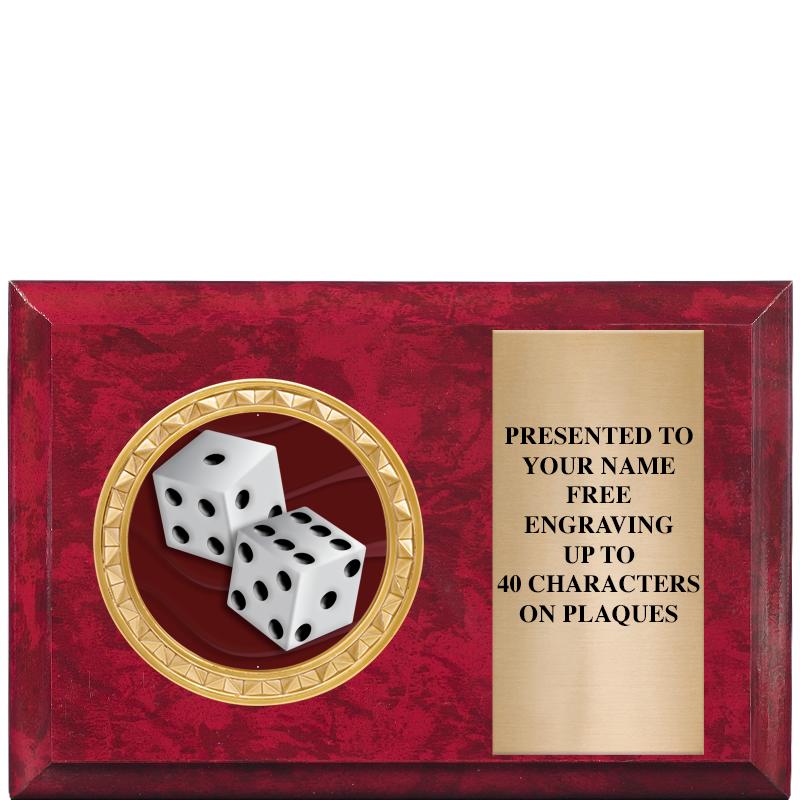 6" X 4" RED MBL INSERT PLQ