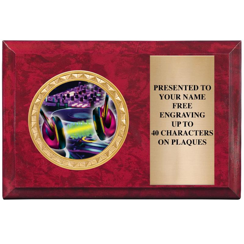 6" X 4" RED MBL INSERT PLQ