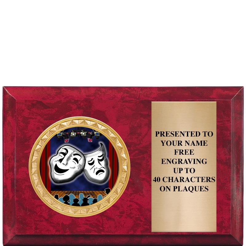 6" X 4" RED MBL INSERT PLQ