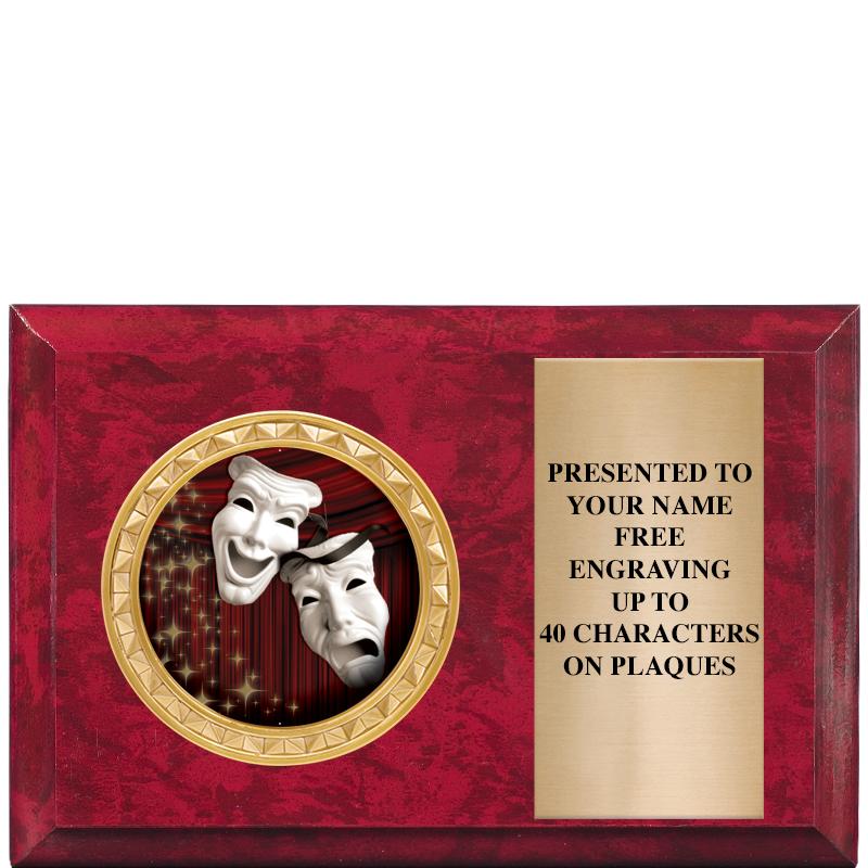 6" X 4" RED MBL INSERT PLQ