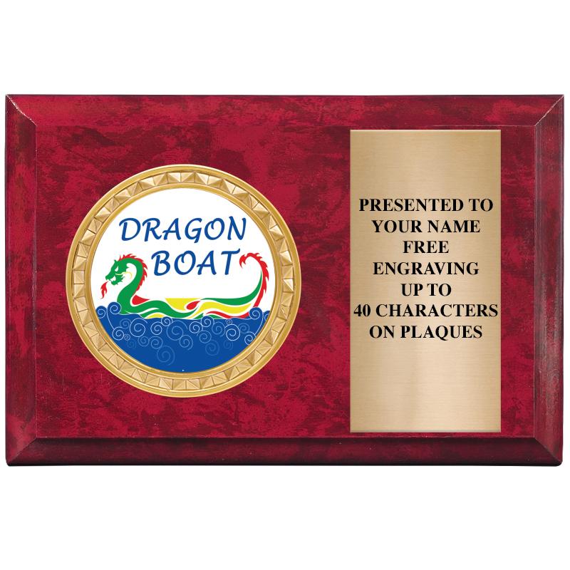 6" X 4" RED MBL INSERT PLQ